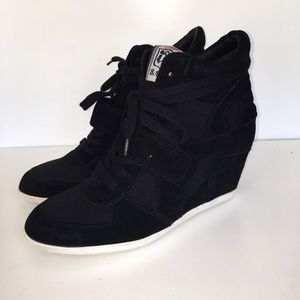 ASH Black Bowie High Top Wedge Sneaker